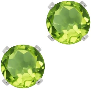 Gem Stone King 925 Sterling Silver Set of 5 Round 4MM Gemstone Stud Earrings - Blue and White Topaz Garnet Citrine Peridot - Sparkling and Elegant Jewelry For Women Men - Image 8