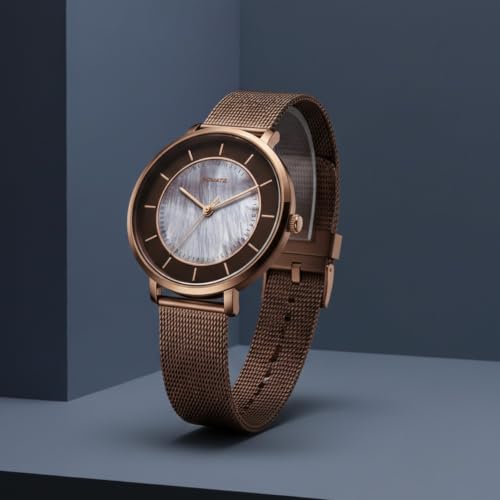 Image of Sonata Modern Edit 3 Quartz Brown Round Dial Women's Watch | Stainless Steel Strap Material | Watches for Women Analog - 8193QM01