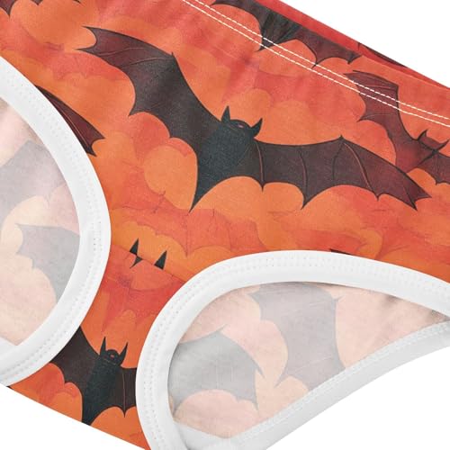 Toddler Underwear Custom 2t Cotton Little Girl Panties Stylish Briefs Underpants Bats Orange Halloween4