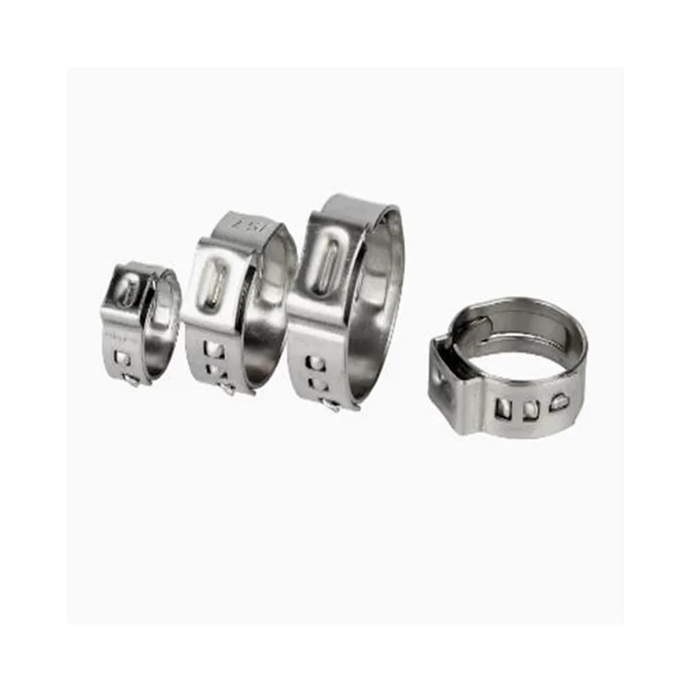 Ruxyoie One Color 100Pcs 5.3Mm To 30Mm Hose Clamps Single Ear Stepless 304 Stainless Steel Hose Clamps Cinch Clamp Rings For Sealing(6.8-8.0Mm 100Pcs)