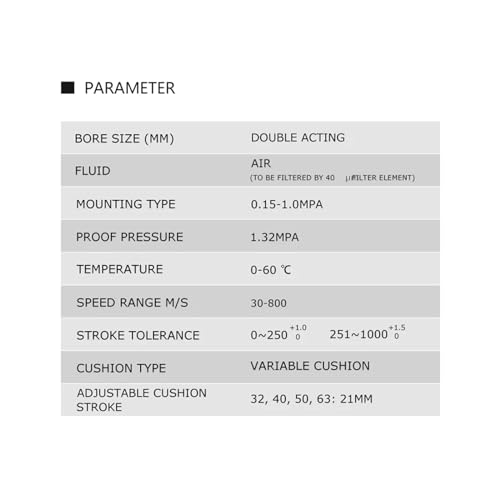 Cylindre standard série SCJ100 avec course réglable précise et double effet fiable - 5