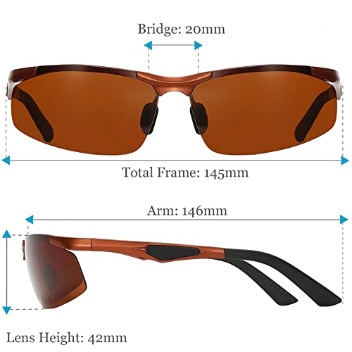 ANRRI Polarized Sports Sunglasses for Men Golf Fishing Driving Metal Frame Sun glasses3