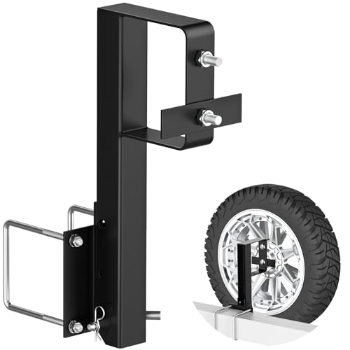 Heavy-Duty Folding RV Spare Tire Bracket Heavy Duty Folding Trailer Spare Tire Mount Fits 15 & 16 Wheels Spare Carrier for 4 Square Bumpers Durable Trailer Accessories