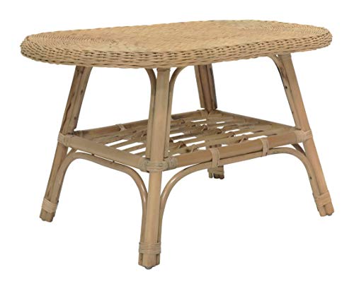 Preisvergleich Produktbild MiaMöbel Couchtisch 72x45x43 cm Modern Rattan Honig