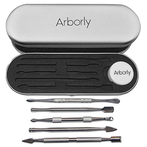 6-Piece Wax Carving Stainless Steel Tool Set - Silicone Container and Protective Metal