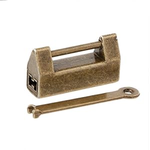 QishGO Vintage Brass Padlock Keyed Lock