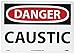 NMC D403RB OSHA Sign, Legend "DANGER - CAUSTIC", 14" Length x 10" Height, Rigid Plastic, Red/Black on White