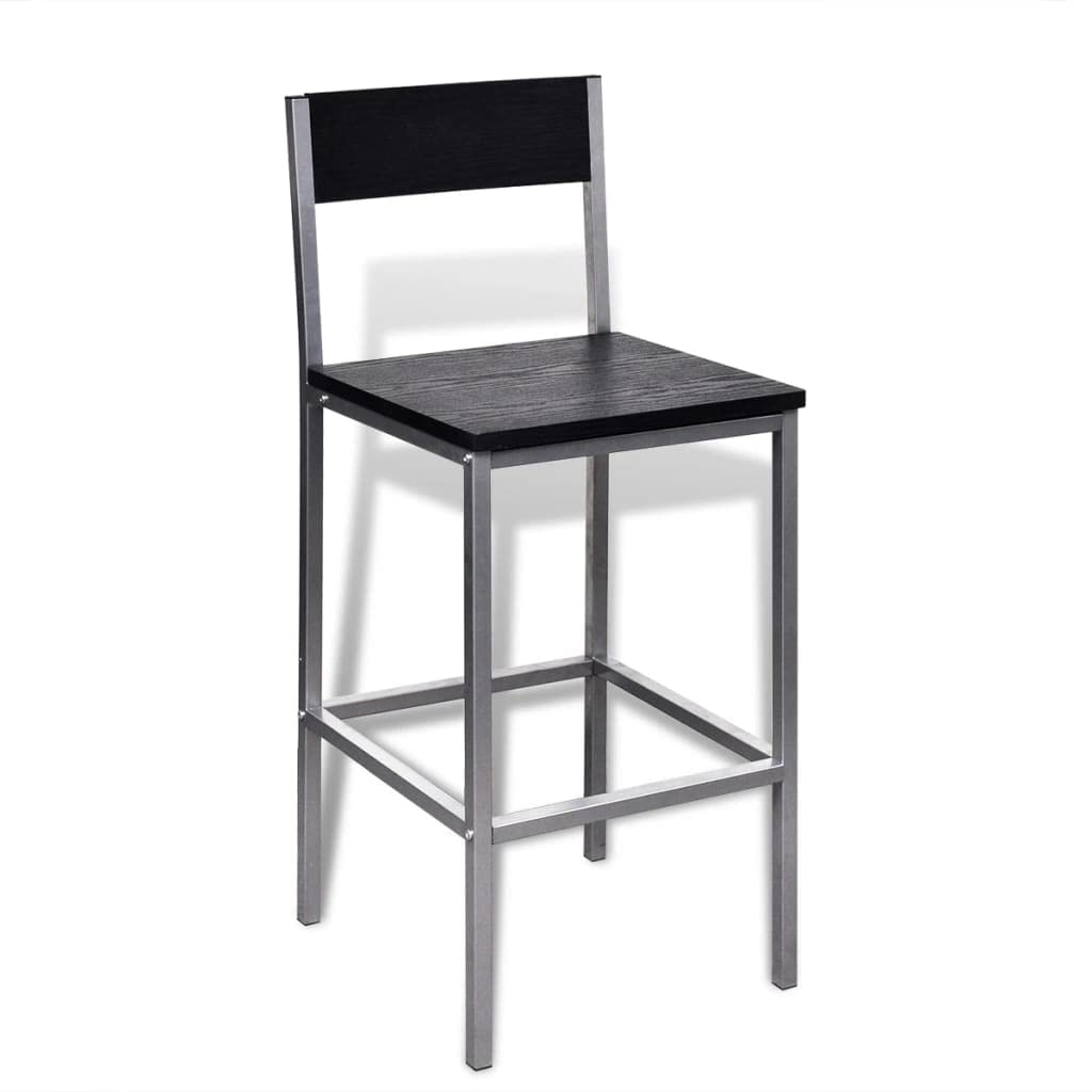 Zestaw barów śniadaniowych ze stalowej ramy i płyty MDF, 1 wysoki stół 89 x 45 x 100 cm i 2 taborety 39 x 40 x 95,5 cm, zajmuje mało miejsca, nowoczesny do kuchni, jadalni, salonu, rodziny i