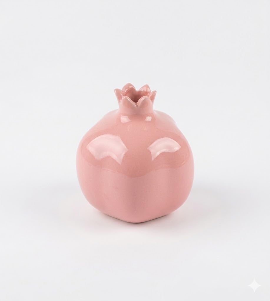 STARLIGHT Stylish Pastel Pink Pomegranate Shaped Vase for Flowers - Elegant Small Bud Vase for Contemporary Home Decor, Anniversary Gifting-image-42