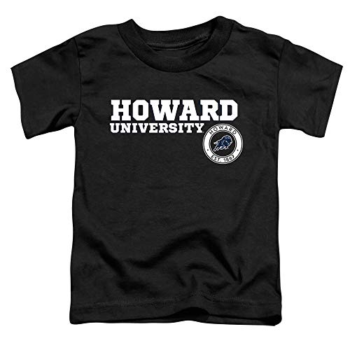 Howard University Official Block Text Unisex Toddler T Shirt,Black, 4
