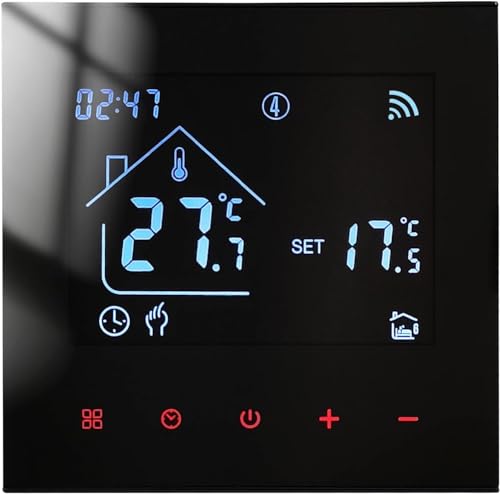 Termostato WiFi per Caldaia a Gas,Termostato Ambiente da incaso con la scatola 86 * 86mm Schermo LCD...