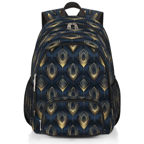 Sac à dos de randonnée et voyage multicolore Art Geometry pour homme et femme
