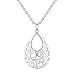 RSJewel Abstract Peacock Design Sterling Silver Filigree Peacock Design Pendant With Length Adjustable Chain Necklace