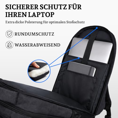 ANNMOR Business Rucksack Herren, 17,3 Zoll Laptop Rucksack, Schulrucksack – Ansicht 3