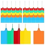 Balacoo Blank Shipping Tags with String, 80x100mm Pp Logistics Hanging Price Tags, 100 Pieces Multi-Color Inventory and Packaging Labels for Industrial Use