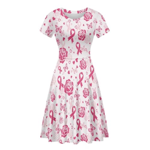 Image of AFPANQZ Womens Casual Summer Lightweight Vintage Dress Short Sleeve Midi Dress Knee-Long Luxury Formal Dress