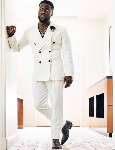 Men's 2-Piece Suit Double Breasted Buttons Jacket and Pants for Dinner Prom Party2