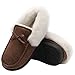 Femme Chaussons D'hiver Confortables Pour Antidérapant Peluche Chaussures Mocassin Chaudes Pantoufles(Marron Foncé,40EU)