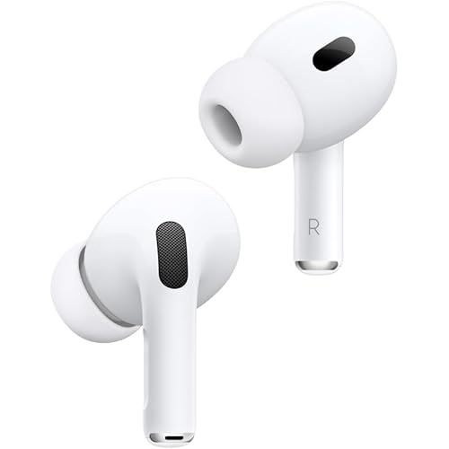 Apple AirPods Pro (2nd Gen) Wireless Earbuds, Personalized Spatial Audio MagSafe Charging Case (USB-C) Bluetooth Headphones for iPhone (MTJV3)