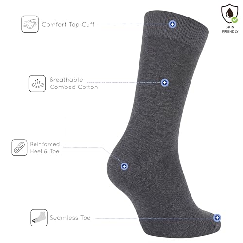 Image of Mysocks Unisex Extra Fine Combed Cotton Crew Socks |5 Pairs Set | Seamless Toe | Make Your Steps Enjoyable