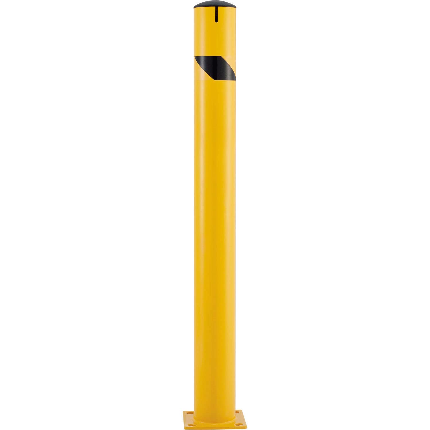 Steel Bollard w/Chain Slots & Removable Cap by Global Industrial – Steel, Yellow, Model 670536M