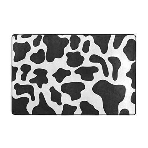 Yeahspace Cow Print Area Rug 3X5 Rugs For Bedroom Decorate Living Room Entrance Playroom-Black And White Cow Print 60X39 Inch #TOP1