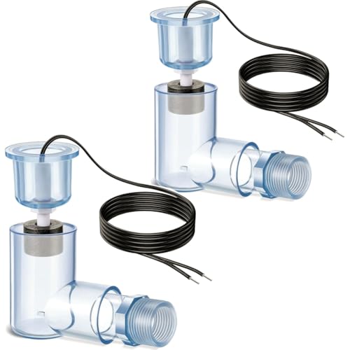Ehwisbe Water Level Accessory- SS2 Float Switch L Shape 2 Pack, AC Float Switch with 3/4" Adaptor and Wire