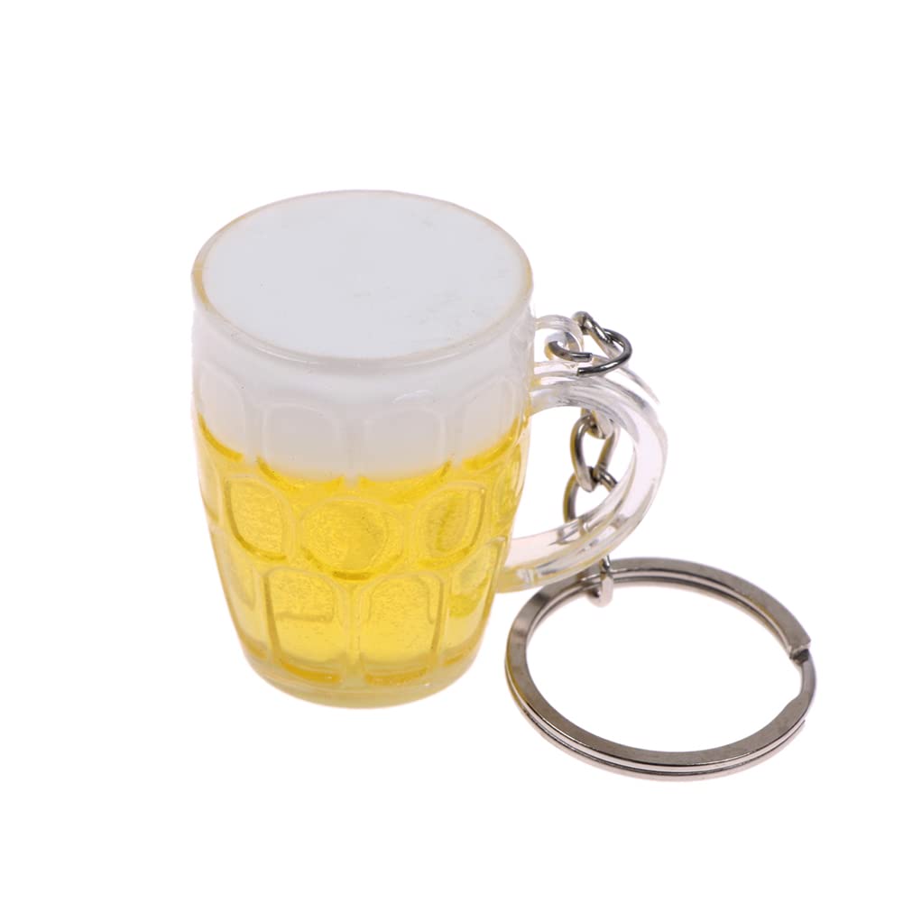 ARFUKA Keyring Simulation Beer Mug Pendant Keychain Metal Keyring Key Holder Men Women Key Chain Key Organizer Birthday Christmas Wedding Valentine's Day Gift for Men and Women