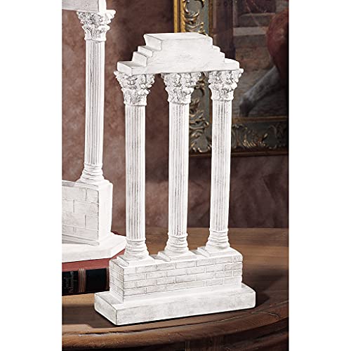 Design Toscano Roman Forum Temple Of Castor And Pollux Straight Column Decorative Statue, 8 Inch, Faux Stone Finish #TOP6