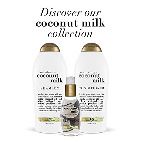 Ogx Nourishing + Coconut Milk Moisturizing Shampoo For Strong & Healthy Hair, With Coconut Milk, Coconut Oil & Egg White Protein, Paraben-Free, Sulfate-Free Surfactants, 25.4 Fl Oz #TOP6