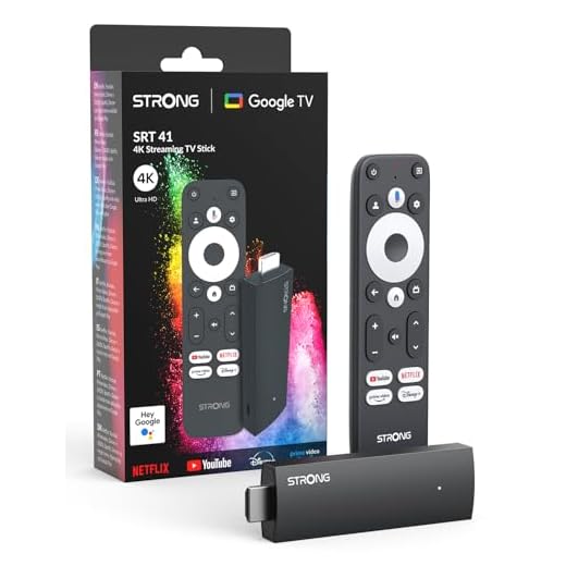 STRONG SRT41 | TV Stick | 4K UHD Stick | HDMI | Google TV | Google Play Store | Netflix | Prime Video | Disney+ | YouTube | Chromecast