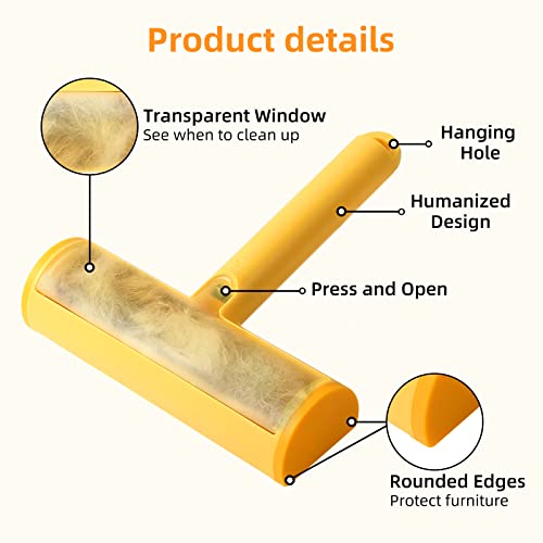 Reusable Pet Hair Remover Roller, Ourmiao Cat Dog Hair Removal Tool Washable, Animal Fur Remover Lint Rollers For Couch, Carpet, Clothes, Furniture, Bedding #TOP2