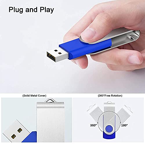 KOOTION 5 X 1GB USB Flash Drives Thumb Drives Pack Memory Stick USB 2.0(5 Colors: Black Blue Green Purple Red) - Thumbnail 4