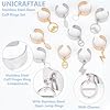 UNICRAFTALE 10 pièces 2 couleurs 5 styles Bague Breloques Acier Inoxydable Bagues pour Femme Bague Gothiques Feuille Foudre Coeur Pendentif Bague Réglable Ouverte pour Cadeaux de Noël et du Nouvel An #4