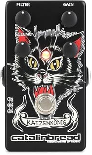 Versatile Sound Options: The Catalinbread Katzenkonig Fuzz Pedal Guitar Effects Pedal effortlessly blends the vintage warmth of a Tone Bender MkII fuzz with the modern edge of a Rat distortion, creating a diverse range of sonic possibilities Perfect ...