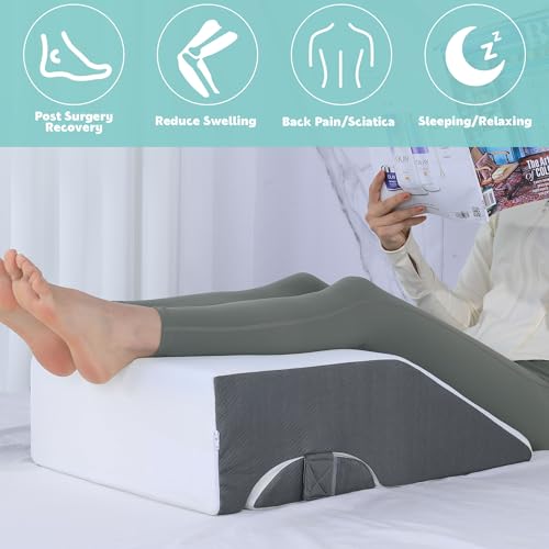 HOMBYS Almofada de cunha para alívio da dor nas pernas, travesseiro de elevação para inchaço nas per