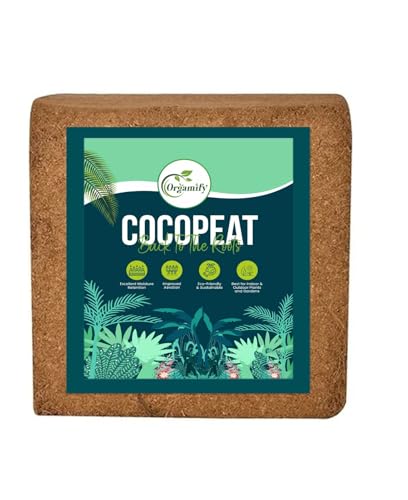Image of Cocopeat Block 1KG for Home Garden Plants, Organic Coco Peat Brick, Soil Conditioner, Seed Starting, Potting Mix, Indoor Outdoor Plants, Water Retention, Root Growth, Kitchen Garden