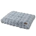 BingoPaw Large Dog Bed Washable: Calming Crate Mattress with Removable Cover and Non Skid Bottom, Fluffy Anti Anxiety Waterproof Pet Beds, Puppy Pillow Cushion Grey, 90x60x10cm