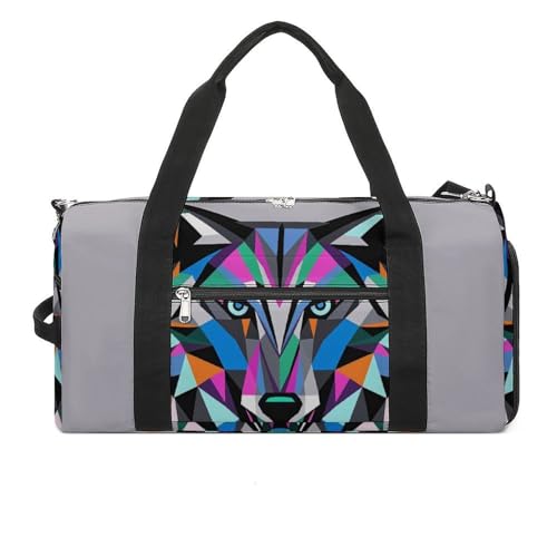Sac de sport étanche motif loup Coyote résistant à l'eau