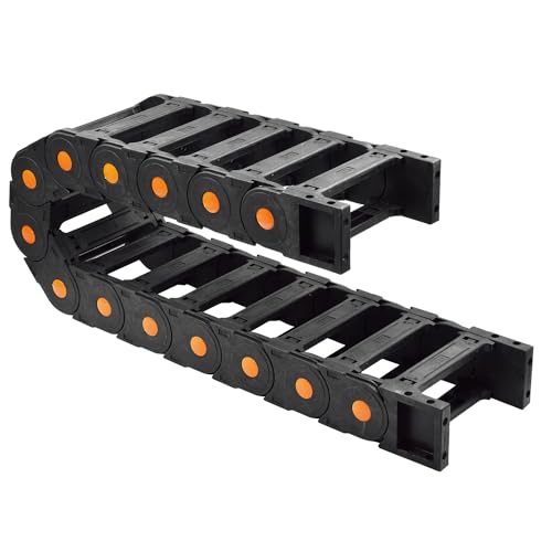 Qimoo 39.3 inch Plastic Drag Chain Cable Carrier, 1m Open Type Wire Drag Chain Cable Carrier R200 45x125mm Cable Drag Chain for CNC Router Electronic Industrial Machine