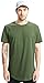 Bertte Mens Hipster Hip Hop Basic Elong Longline Shor Sleeve T-Shirt (Medium, 09 Short Sleeve- Army Green)