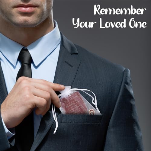 Image of Unittype 60 Set Funeral Ribbon Pins Awareness Lapel Pin | Memorial Pins Remembrance Ribbon Brooch with Prayer Cards Organza Bags for Women Men