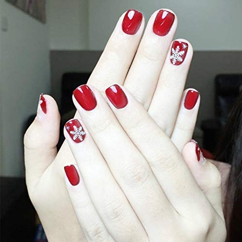 Mimei Faux ongles Rouge et Blanc Stiletto Croix Original pour Femme ou Fille Idée Cadeau Saint Valentin Anniversaire ou Accessoire Cover
