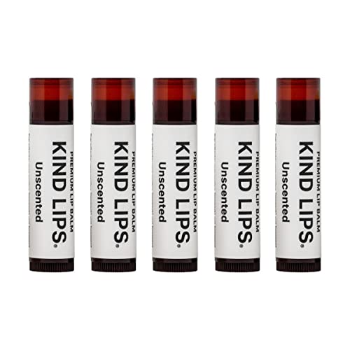 Kind Lips Lip Balm, Nourishing Soothing Lip Moisturizer For Dry Cracked Chapped Lips, Made In Usa With 100% Natural Usda Organic Ingredients, Unscented Flavor, Pack Of 5 #TOP2
