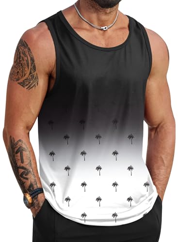 Image of VOGSTART Mens Hawaiian Beach Tank Tops Summer Vacation Muscle Top Graphic Sleeveless Shirts (S-3XL)