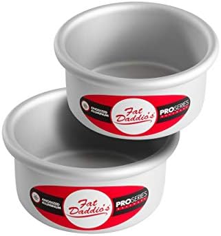 Fat Daddio's Anodized Aluminum Round Cake Pans, 2 Piece Set, 4 x 2 Inch