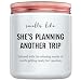 Best Travel Gifts for Women, Funny Gift for People Who Like Travel Hiking - Unique International Traveler Planner Vacation Retirement Present Candle