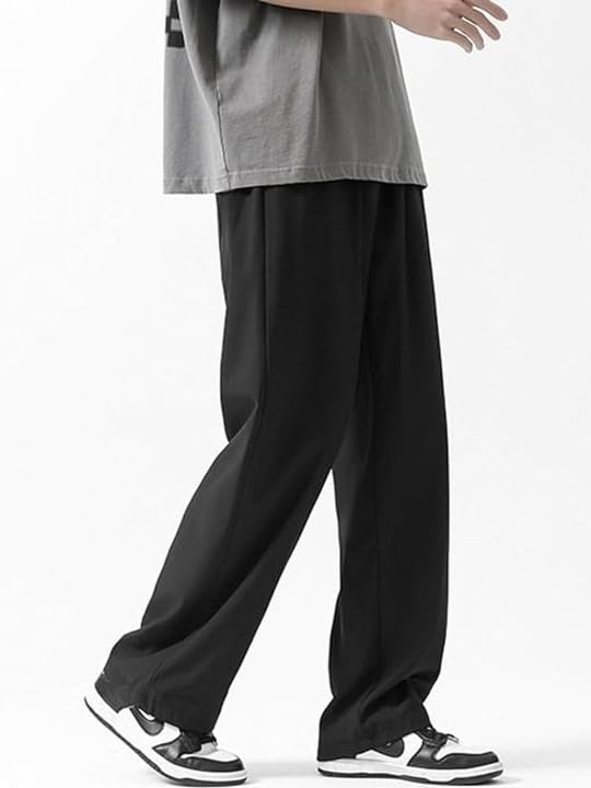 Image of You Forever Men's Relaxed Fit Track Straight Fits - High Waist Pants with Pockets for Sporty & Casual Look