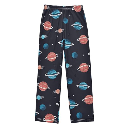 visesunny Boys' Pants Blue Red Space Cartoon Planet Jogger Pants Elastic Waist Long Bottoms Trousers with Pockets
