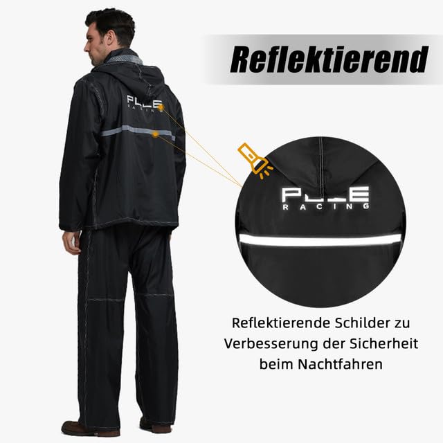 Lixada Regenanzug Wasserdicht Radfahren Regenschutz Jacke & Hose Unisex Wandern Regenmantel Hose Regenbekleidung für Motorrad Angeln